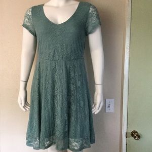 Blue green lace dress